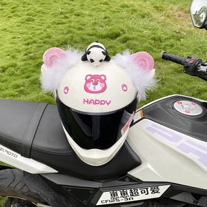 Plush Sheep Ear Decoration for Motorcycle/Electric Car Helmet