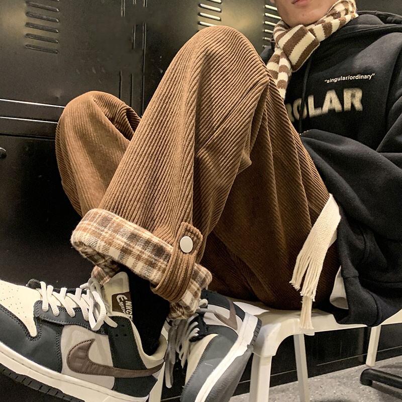 Spring and Autumn Corduroy Pants for Men, New Popular Style, Sports Pants, Loose Straight-Leg Wide-Leg Retro Trendy Long Pants, Cross-Border Spring and Autumn Corduroy Pants for Men, New Popular Style, Sports Pants, Loose Straight-Leg Wide-Leg Retro Trendy Long Pants, Cross-Border