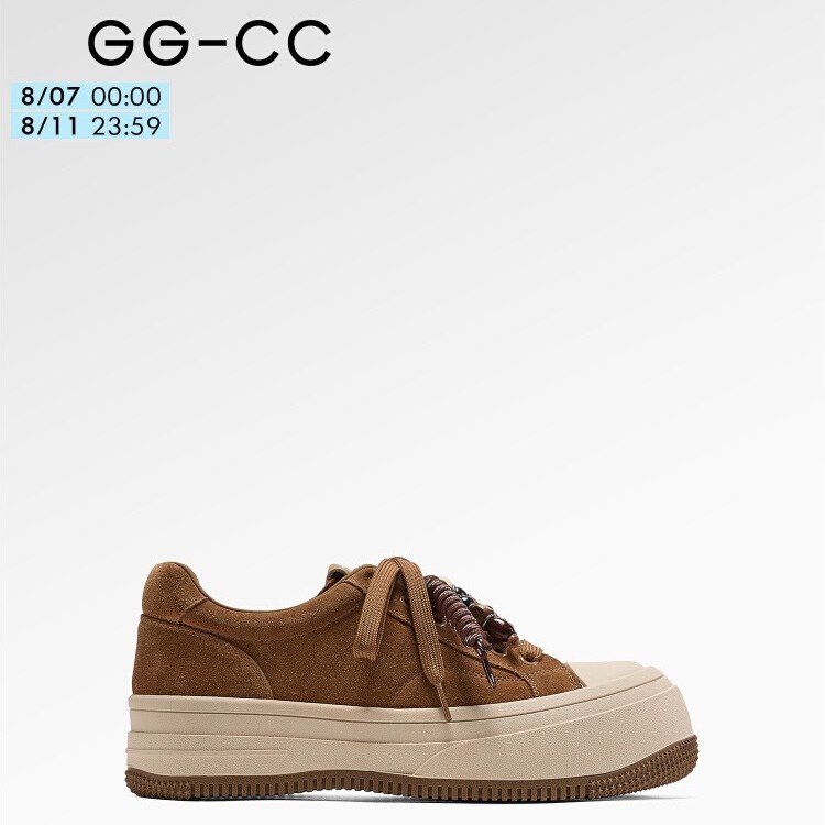 【莱克书店】GGCC2025秋季新款潮流复古串珠厚底板鞋女百搭休闲鞋|undefined