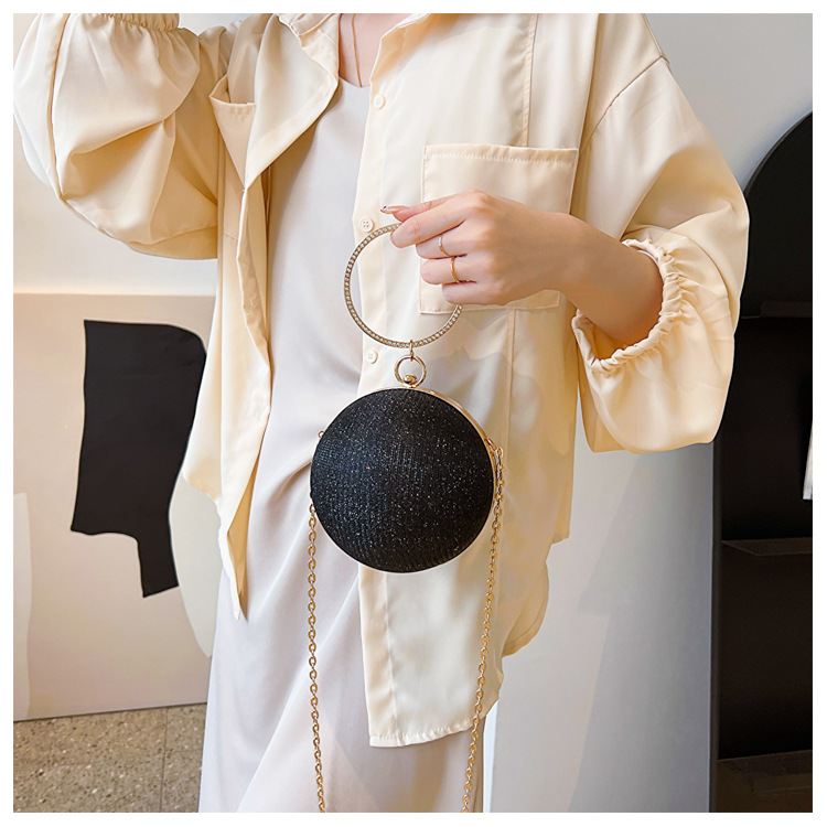Single Shoulder Strap Strap Type Circle Bag Bags Type Daily Occasion Special Material Solid Color Round Evening Bags