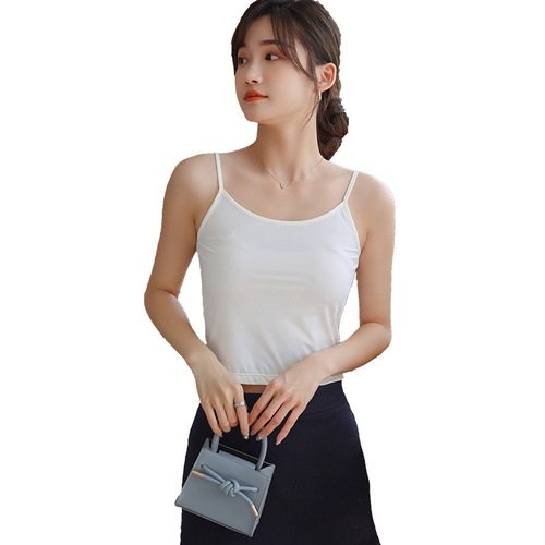 Cool white slimming bottoming camisole for women, summer 2024 new style, black top that can be worn outside