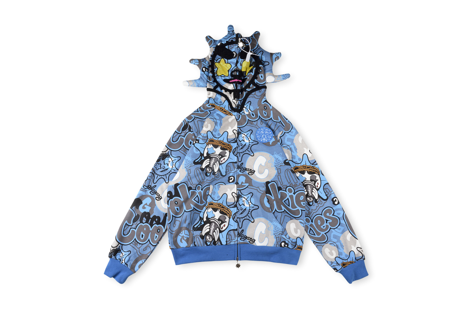 Other Glo Gang Cookies Hoodie Cartoon Print Camo Blue