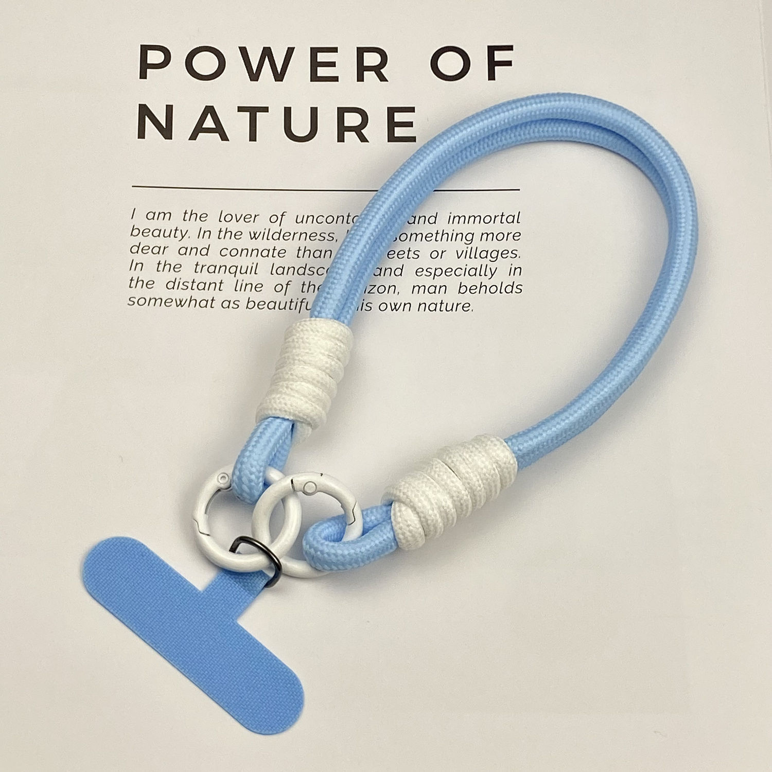 하늘색과 흰색 팔찌 + 하늘색 클립