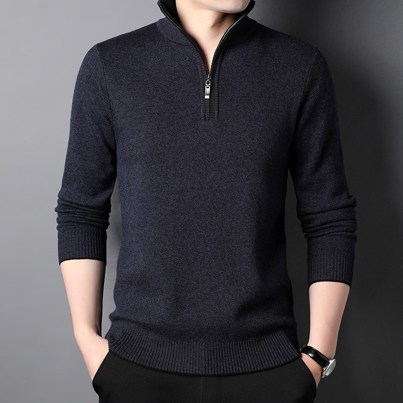 500G 두께의 100% 스웨터 남성용 SIPING 겨울 새 지퍼 터틀넥 스웨터 남성용 PUYUAN 스웨터