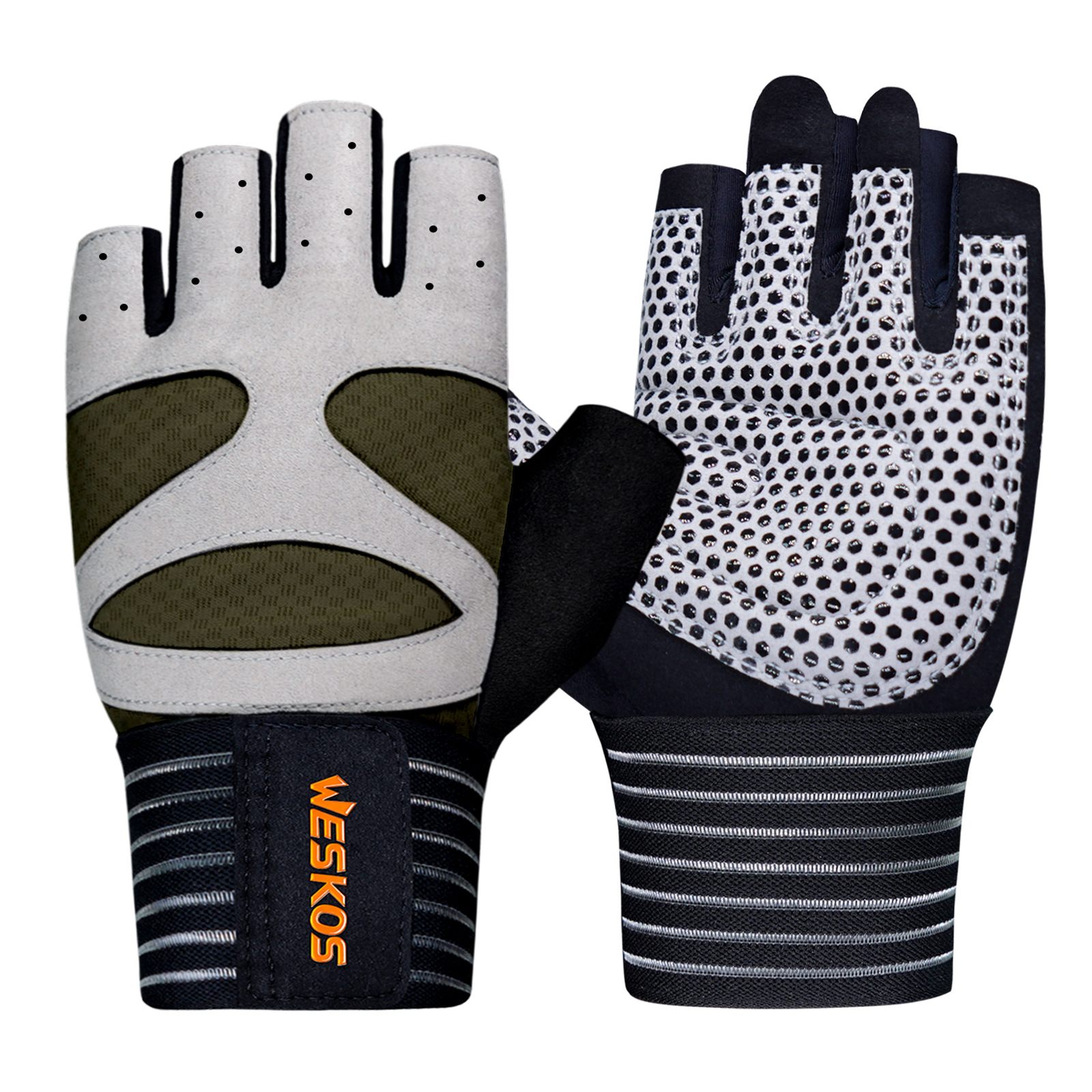 Guantes de fitness para levantamiento de pesas, guantes deportivos de medio dedo para hombres y mujeres, antideslizantes, resistentes al desgaste, entrenamiento con equipo, barra horizontal, protectores de muñeca para mancuernas, antiesguinces