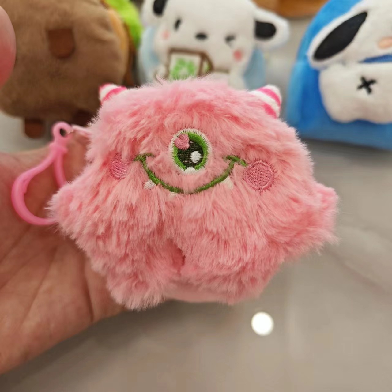 Pink little monster-round bag