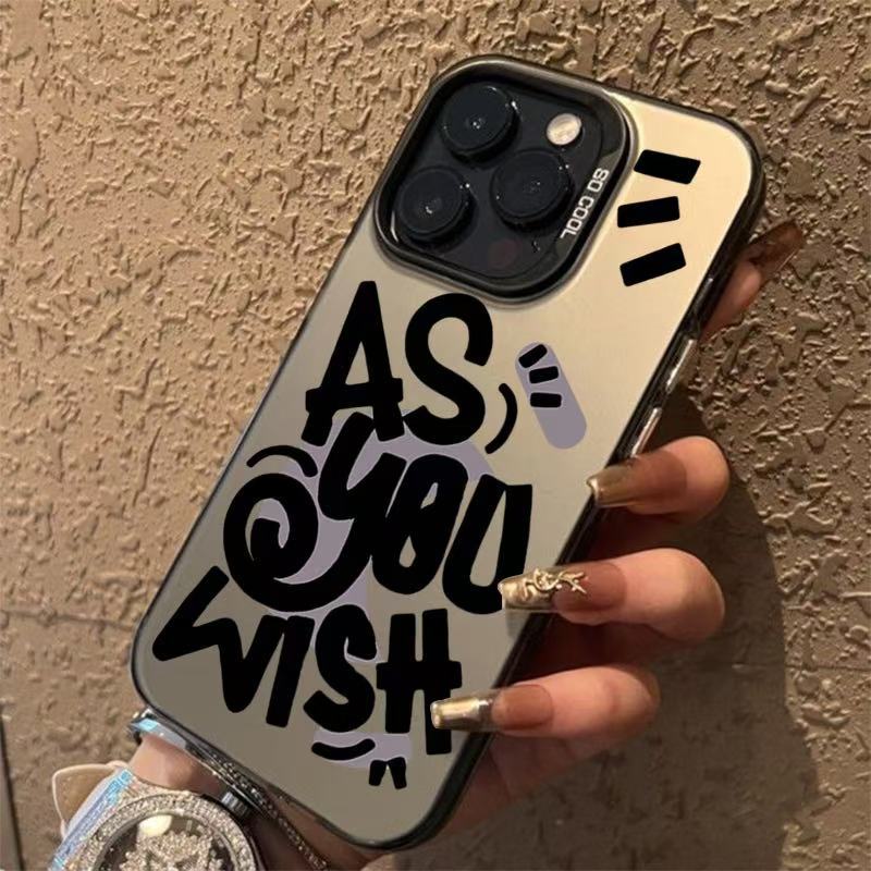 Nueva personalidad en inglés aplicable iPhone 16 funda para teléfono móvil Apple 15promax/14 anti-caída 13pro12 Europa y América