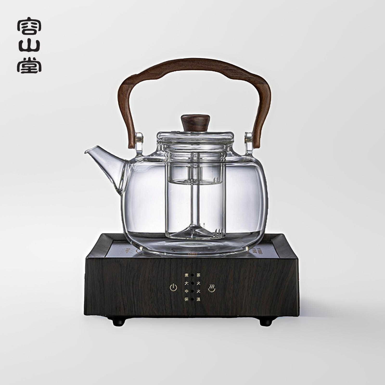 容山堂高硼硅花茶壶煮茶壶玻璃壶围炉煮茶耐高温泡茶蒸茶器电陶炉