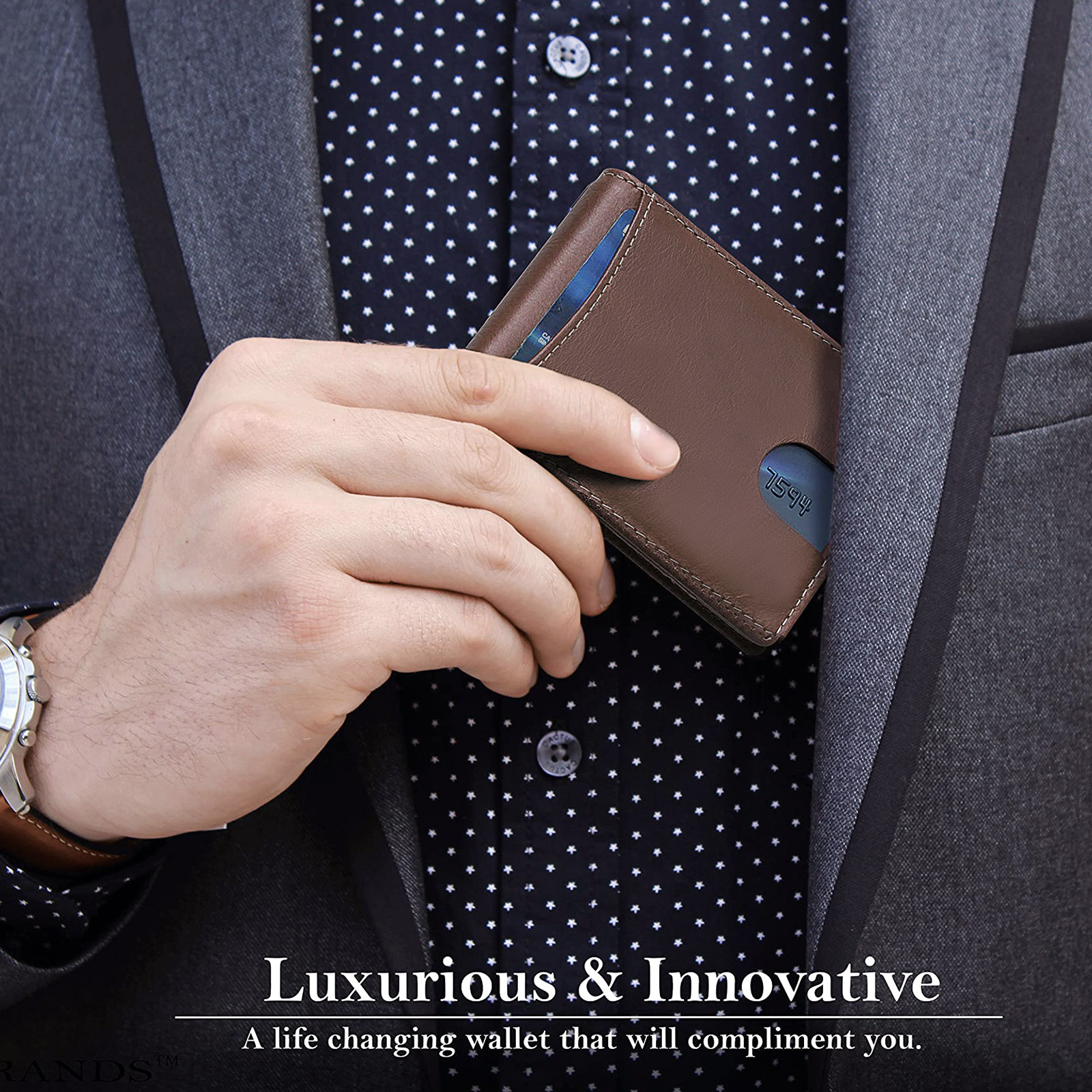 Amazon ultra delgada fibra de carbono estampado clip multi-tarjeta anti-robo bolso de tarjeta de deslizamiento ultra-movimiento cartera de negocios cartera para hombres