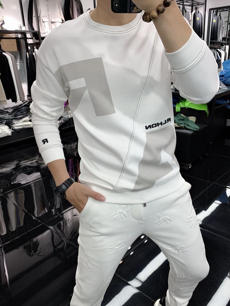 boy Thin/Fleece Slim Fit Spring Autumn Winter Crew Neck Sweatshirt Pullover Base Shirt Men's Youth T-Shirt Long Sleeve Top_voghion.com