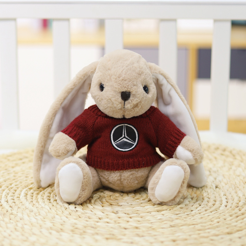 Suéter lindo muñeca de peluche conejo orejas colgantes juguetes Mercedes-Benz Audi Volkswagen Toyota Ford muñeca 4S regalo de actividad de la tienda