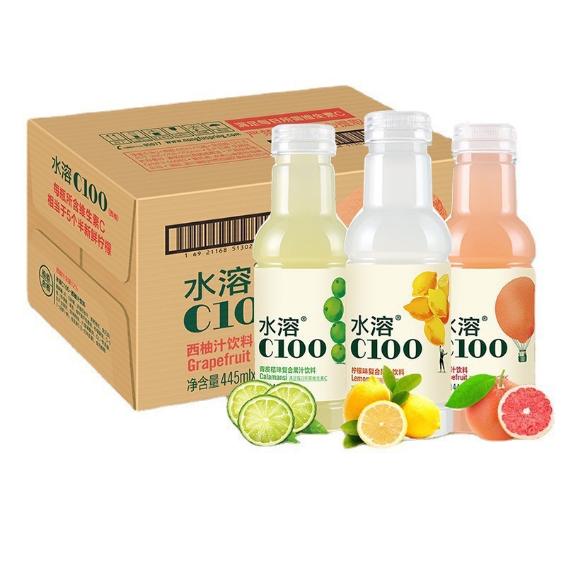 送料無料農福泉 c100 水溶性 C コンプレックスジュースフルーティードリンク 445 ミリリットル * 15 ボトル 1 フルボックスレモンジュース|undefined