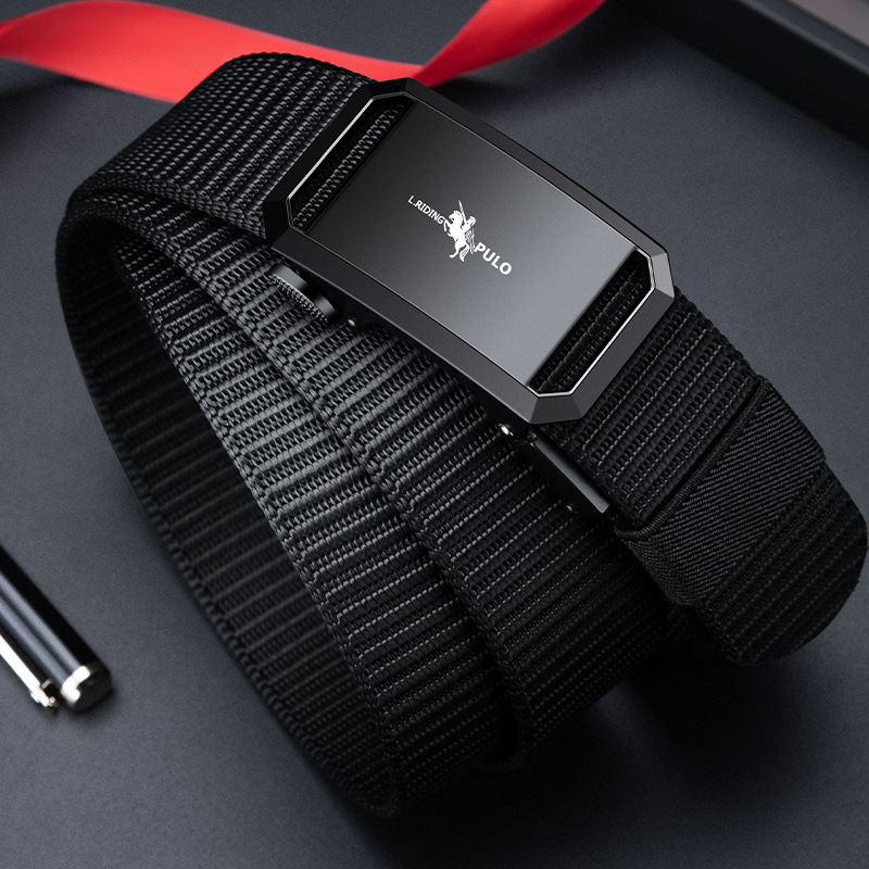 Νέα ανδρική ζώνη με αυτόματη πόρπη από καμβά, ανθεκτική και casual για νέους, ζώνη από νάιλον υψηλής ποιότητας, υψηλής ποιότητας ελαφρύ πολυτελές κλασικό στυλ_voghion.com