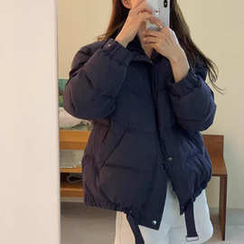 现货 2025冬季新韩国东大门OB*ET简约立领拉链90鸭绒羽绒服外套女