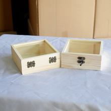 现货开窗木盒玻璃透明盖昆虫展示动物标本盒淘矿石儿童木质礼盒