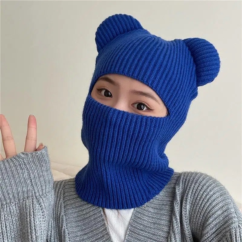 Warme Radfahren Caps Winter Gestrickte Ski Schal Hut Bär Ohr Sturmhaube Hut Bonnets Beanie für Männer Frauen Outdoor Sport Mit Kapuze – Detail 6
