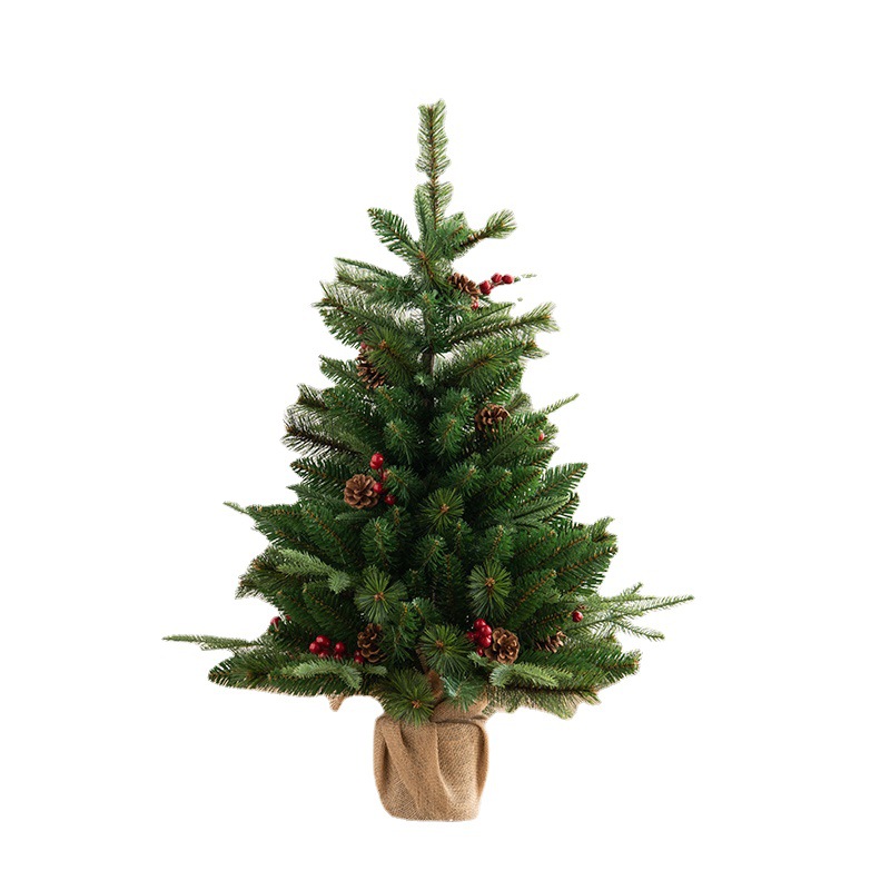 Cross-border 1,5 m decoraciones para árboles de Navidad decoración de vacaciones de lujo PE hoja mixta verde conjunto de árboles de Navidad adornos