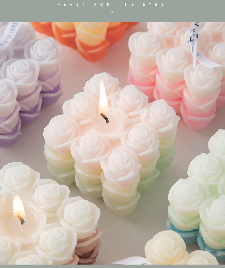 魔方香薰蜡烛伴手礼ins创意家居摆饰套装拍摄道具跨境蜡烛结婚礼详情7