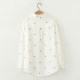 2024 Autumn New Double-layer Cotton Yarn Long-sleeved Shirt Women's Korean Style Fresh Style Printed Leaves Pure Cotton Soft Shirt