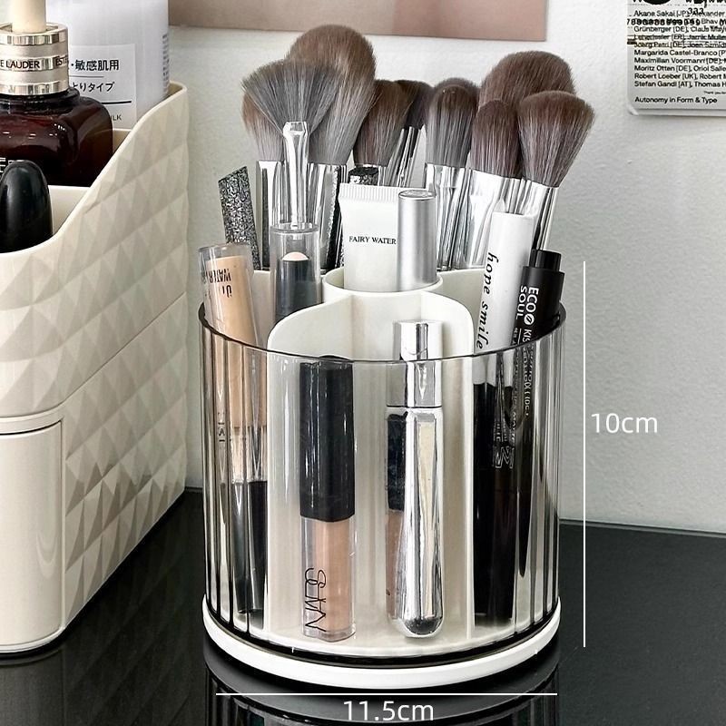Escritorio giratorio maquillaje cepillo tubo de almacenamiento caja de almacenamiento de cosméticos estante de almacenamiento encimera tocador lápiz labial sombra de ojos titular de la pluma