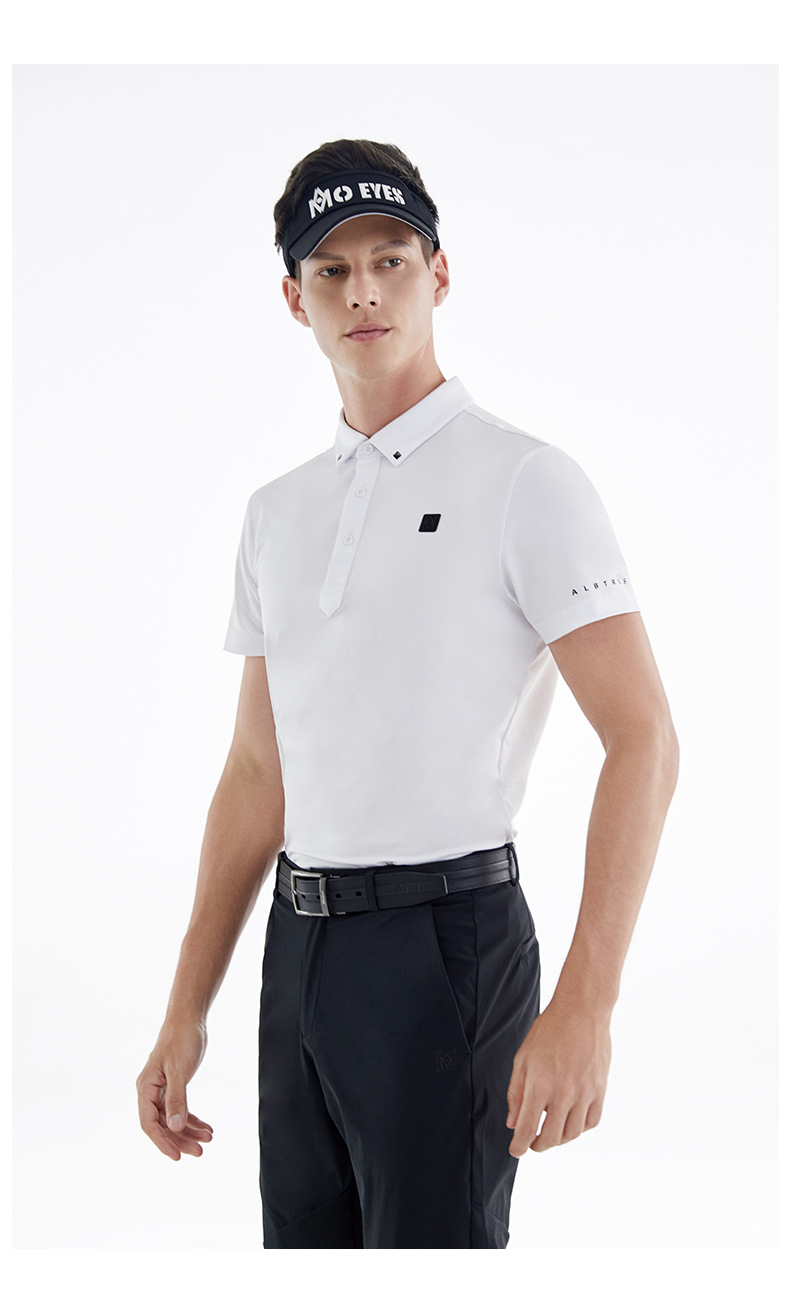 Áo phông thể thao nam ngắn tay chơi golf MMO EYES, chất liệu co giãn cao thoáng khí — M23YF002-Áo màu xanh lá cây, M23YF005-Áo màu xám, M23YF004-Áo màu đen, M23YF005-Áo màu trắng chi tiết 36