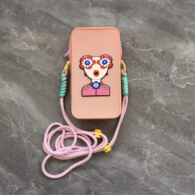 Silikon-Handytasche, Cartoon-Umhängetasche, tragbare Geldbörse, niedliche Mini-Schultertasche für Schülerinnen, Stress-Relief-Bubble-Tasche