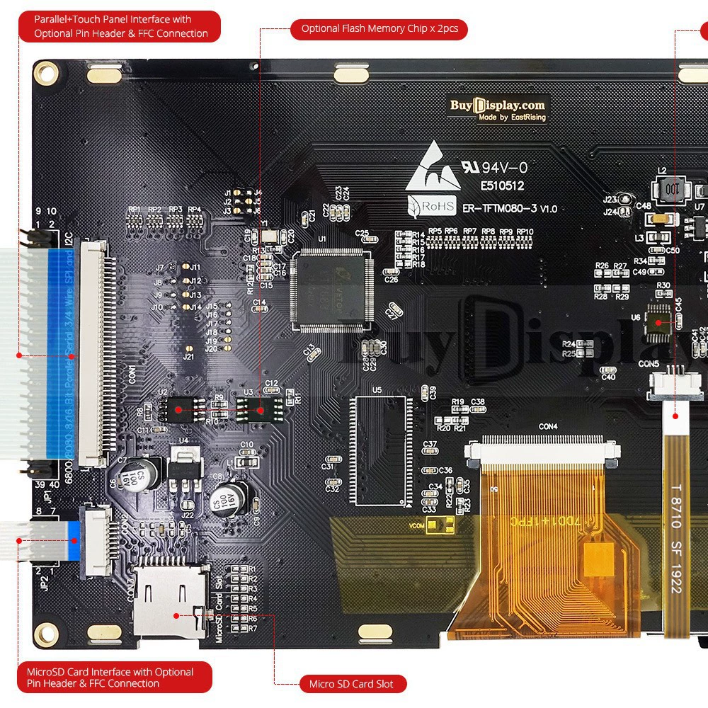 8-дюймовый TFT LCD цветной дисплей с платой управления LT7683/порты последовательной связи/можно использовать для воспроизведения