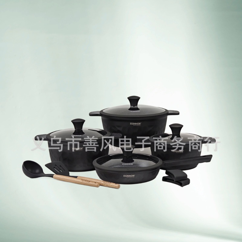 DONNOR Chuangli 12PCS Juego de ollas antiadherentes para el hogar de cocina