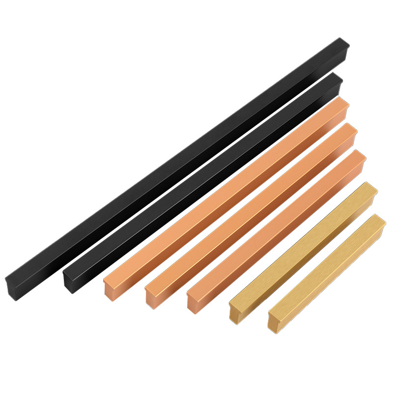 Moderno simple en forma de T mango largo aleación de aluminio sólido armario puerta gabinete mango alargado puerta Nórdica