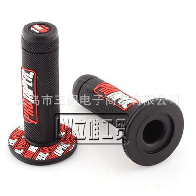 and right throttle grips, Motorcycle Handle Cover - no-specifications-pro-handlebar-grip-cover-black-base-with-red-lettering