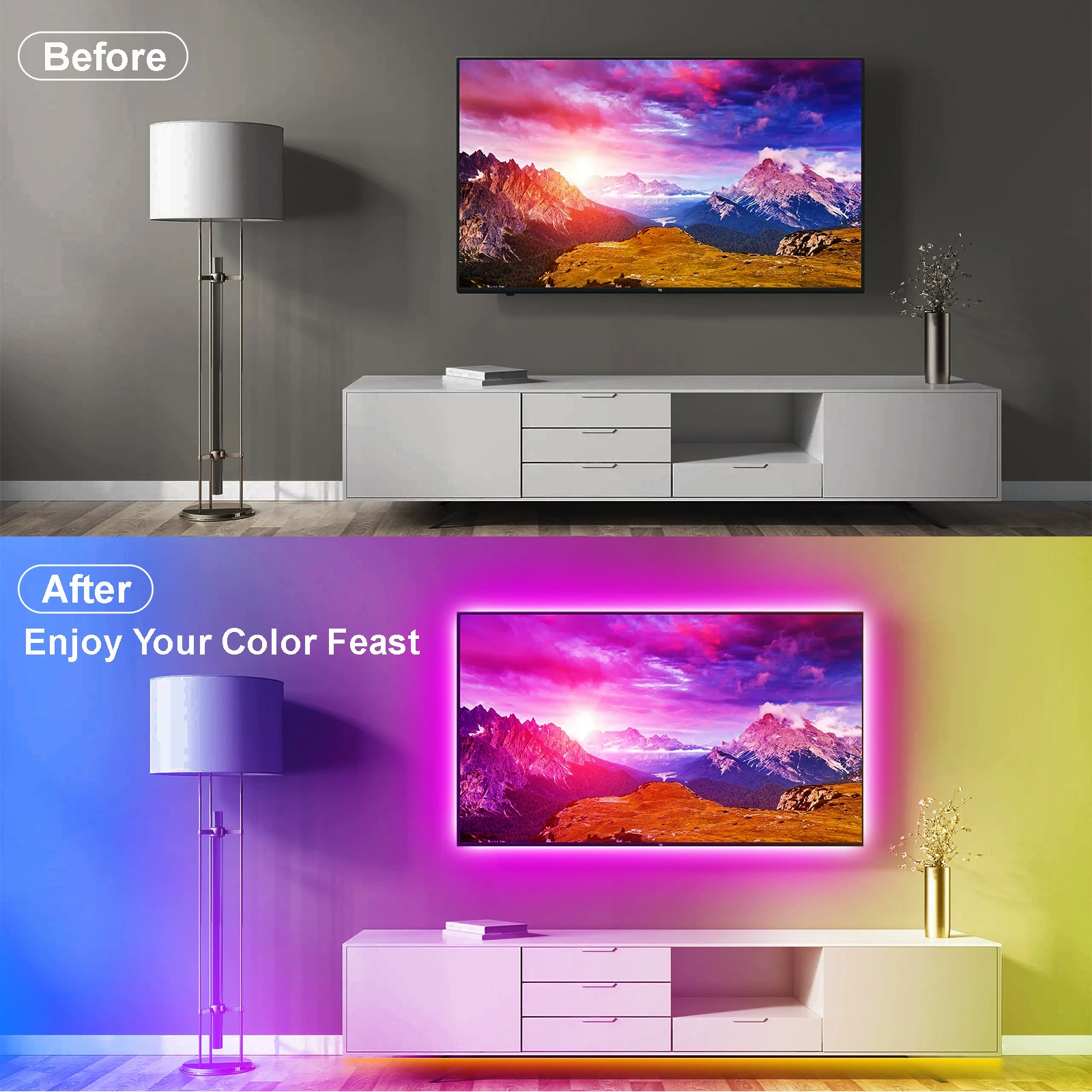USB RGB светодиодная лента PSTAR 5050, 24-кн ИК + Bluetooth, 5 В, варианты 1–10 м