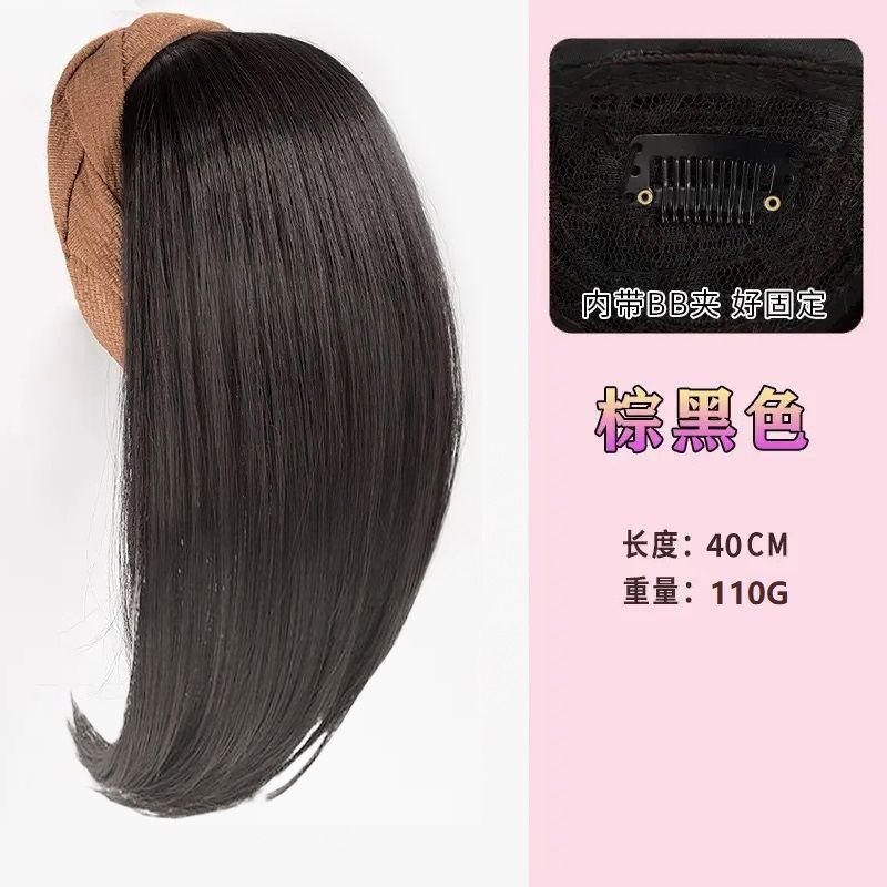 Fijación de cabello para pelucas integradas para mujeres, bloque de cabello para aumentar la cantidad de cabello, artefacto mágico para cubrir el cabello blanco natural, fijación de cabello, cubierta de mitad de cabeza.