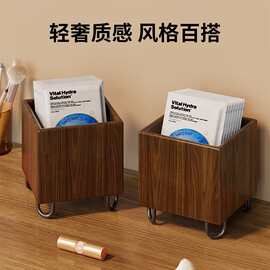 实木面膜收纳盒卫生间桌面梳妆台化妆品整理盒子护肤品口红置物架