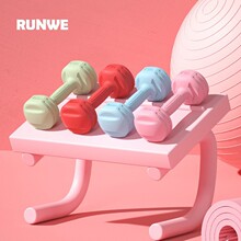 朗威哑铃女士健身家用器材儿童学生一体式练臂肌包胶男生小哑铃