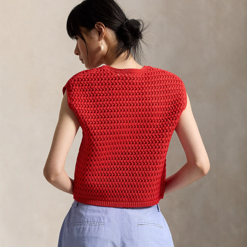 Rl Ralph Lauren Knitwear Vest Polo Round Neck Sweater Vest Women's Clothing