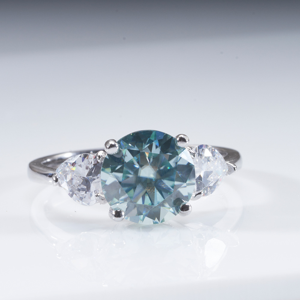 Anillo de plata clásico de cuatro patas s925 de 3 quilates de diamante de moissan anillo de piedra de moissan vacío DIY anillo de piedra de moissan ventas calientes transfronterizas