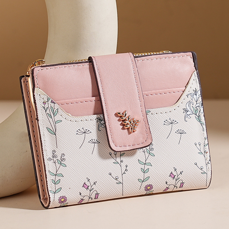 Pink flower wallet