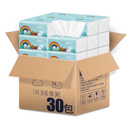 Xinmier Rainbow Tissue Paper Manufacturer Wholesale Toilet Paper Household Wholesale Full Box 3-layer Tissue Paper Suitable for Mothers and Infants