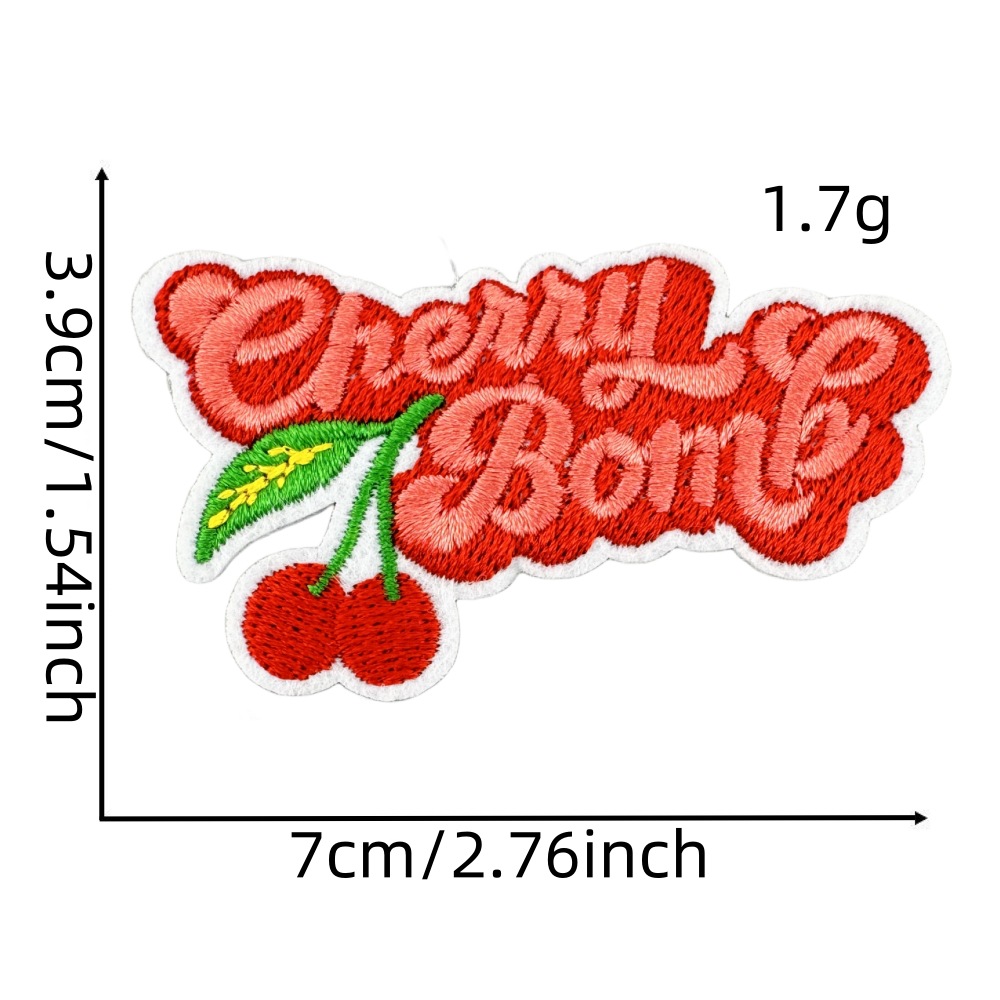 3g Weight Clothing Sticker Patches Classification 1 Piece, 1 Set Quantity Nonwoven, Polyester Material Letter, Cherry Pattern Cute Style 1 Piece 1 Set Cute Letter Cherry Nonwoven Polyester Clothing Sticker Patches 9