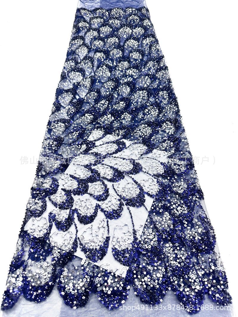 Nueva moda de la industria pesada tela bordada de perlas Gaoding cena de fiesta vestido de baile tela de trajes de vestido transfronterizo