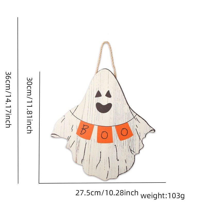 クロスボーダー新しいハロウィン木製吊り下げ飾りゴーストスカルパーティードアサイン吊り下げ装飾品|undefined