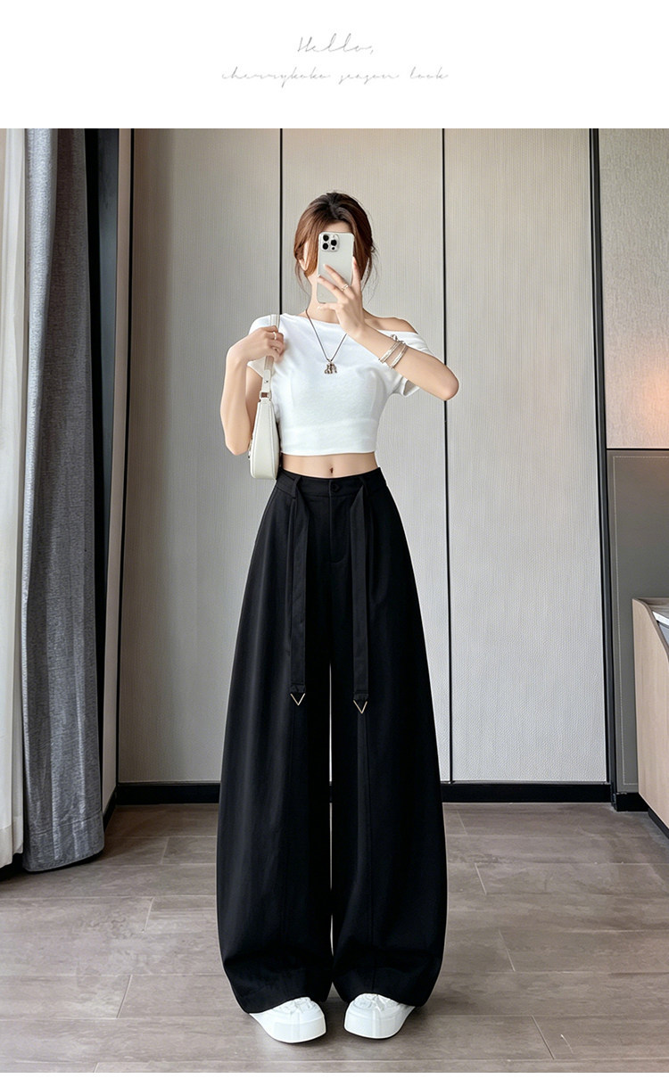 Quần culottes nữ ống rộng cạp cao chất liệu lụa mỏng mùa hè — Trắng thường xuyên chi tiết 41
