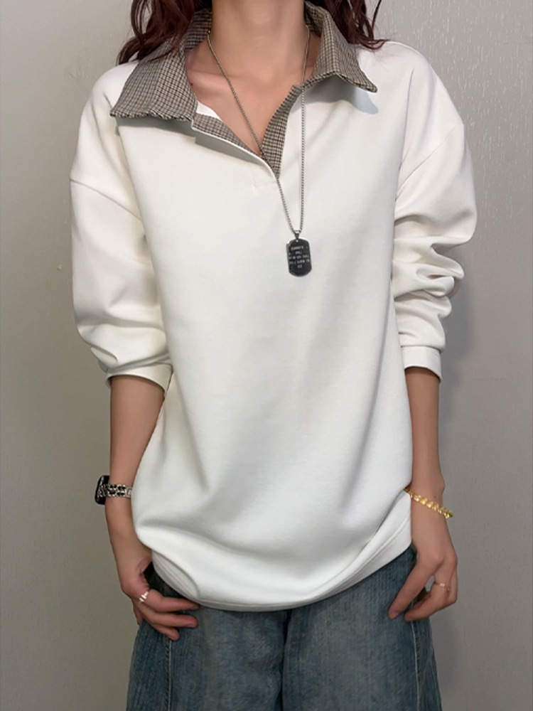 Sweatshirt dames houndstooth patroon american style los model_voghion.com