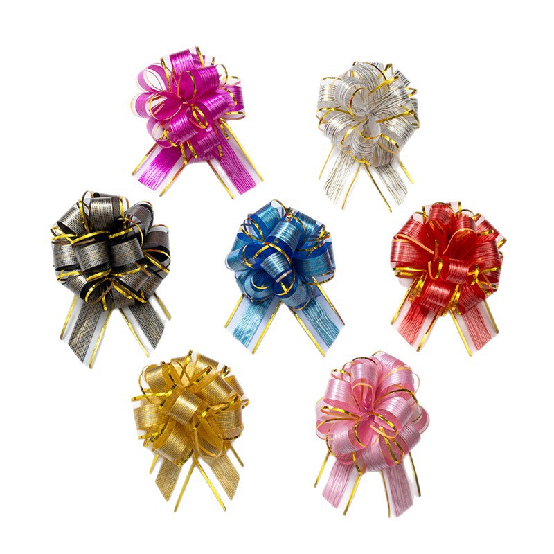 Flores de mano de cinta de color, flores de boda, decoración de escaleras, embalaje de regalos, caja de regalos, props de diseño de boda