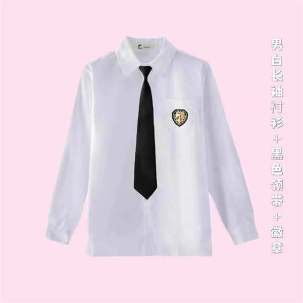 Shirt, black tie, badge