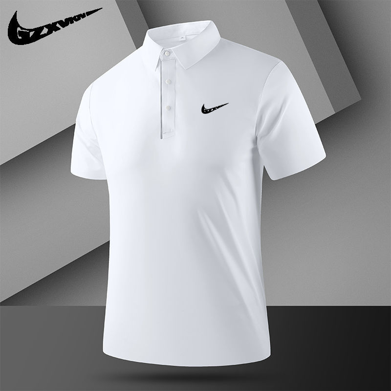 2025新款夏季冰丝短袖polo衫男士速干休闲翻领T恤凉感透气上衣潮