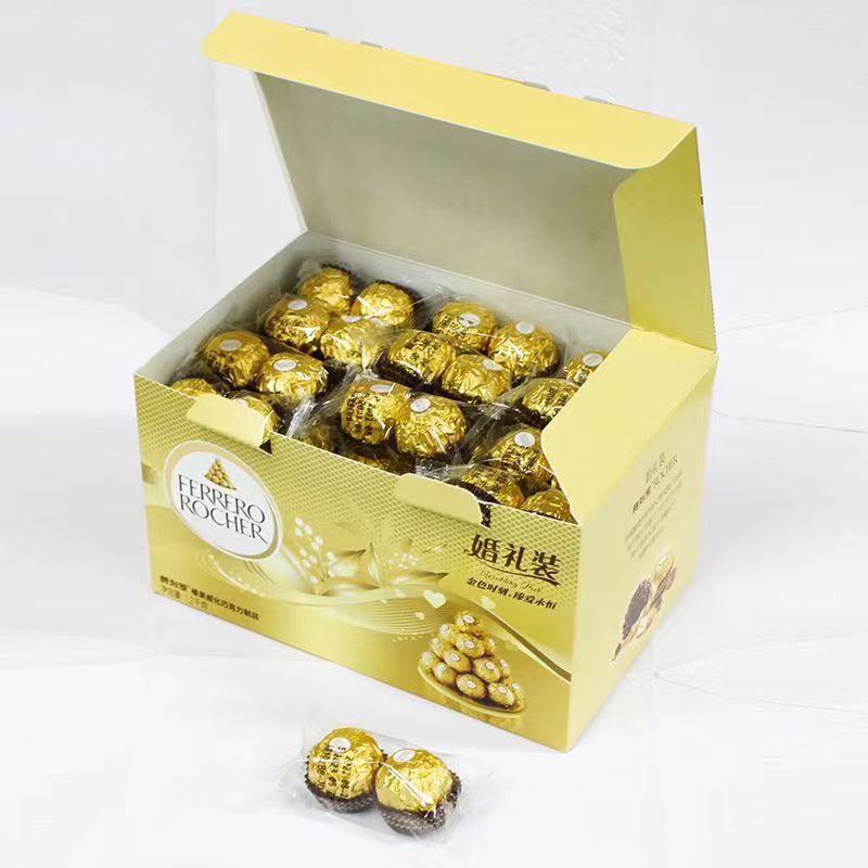 Authentic Chinese Version of Ferrero Rocher, 2 Pieces Per Pack, Wedding Edition T96, Genuine Ferrero Wedding Candy T2, Individually Wrapped