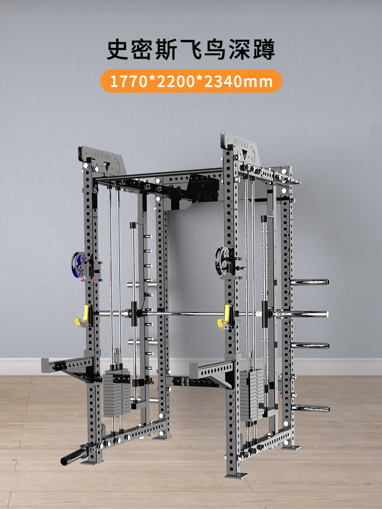 Gimnasio equipo profesional grande comercial multi-funcional Smith máquina medio marco cusquat rack pequeño pájaro volador pórtico