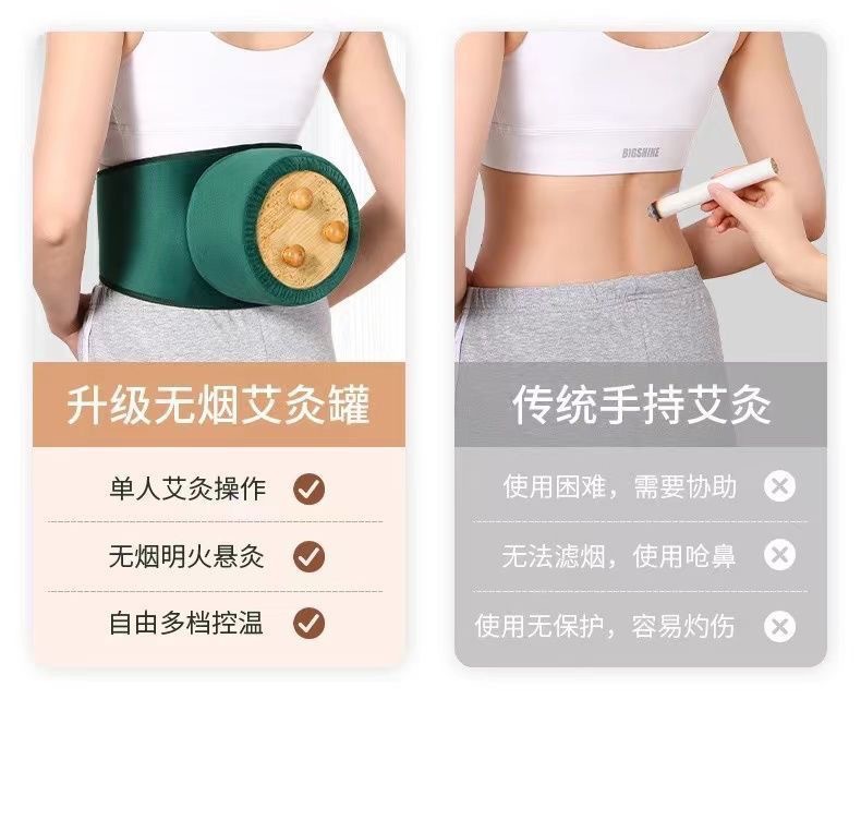 Wooden Moxa Box Moxibustion Jar Full Body Warming Tool with 54 Moxa Sticks for Home Waist and Belly Use quality and texture