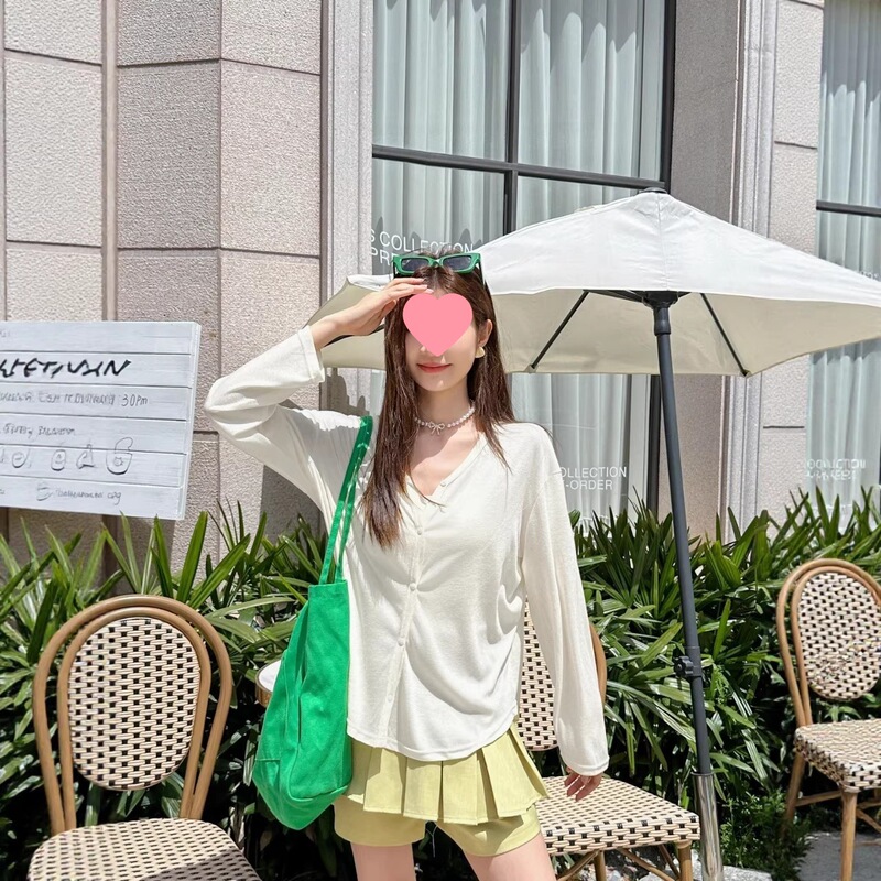 Lyocell Tencel Cardigan for Women 2026 Spring/Summer Sun Protection Jacket Thin Long-Sleeve Loose Top Outerwear Knitwear